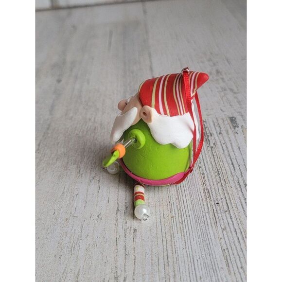 Cute clay dough dangling feet Santa Claus spring hand elf helper ornament Xmas - Picture 3 of 6
